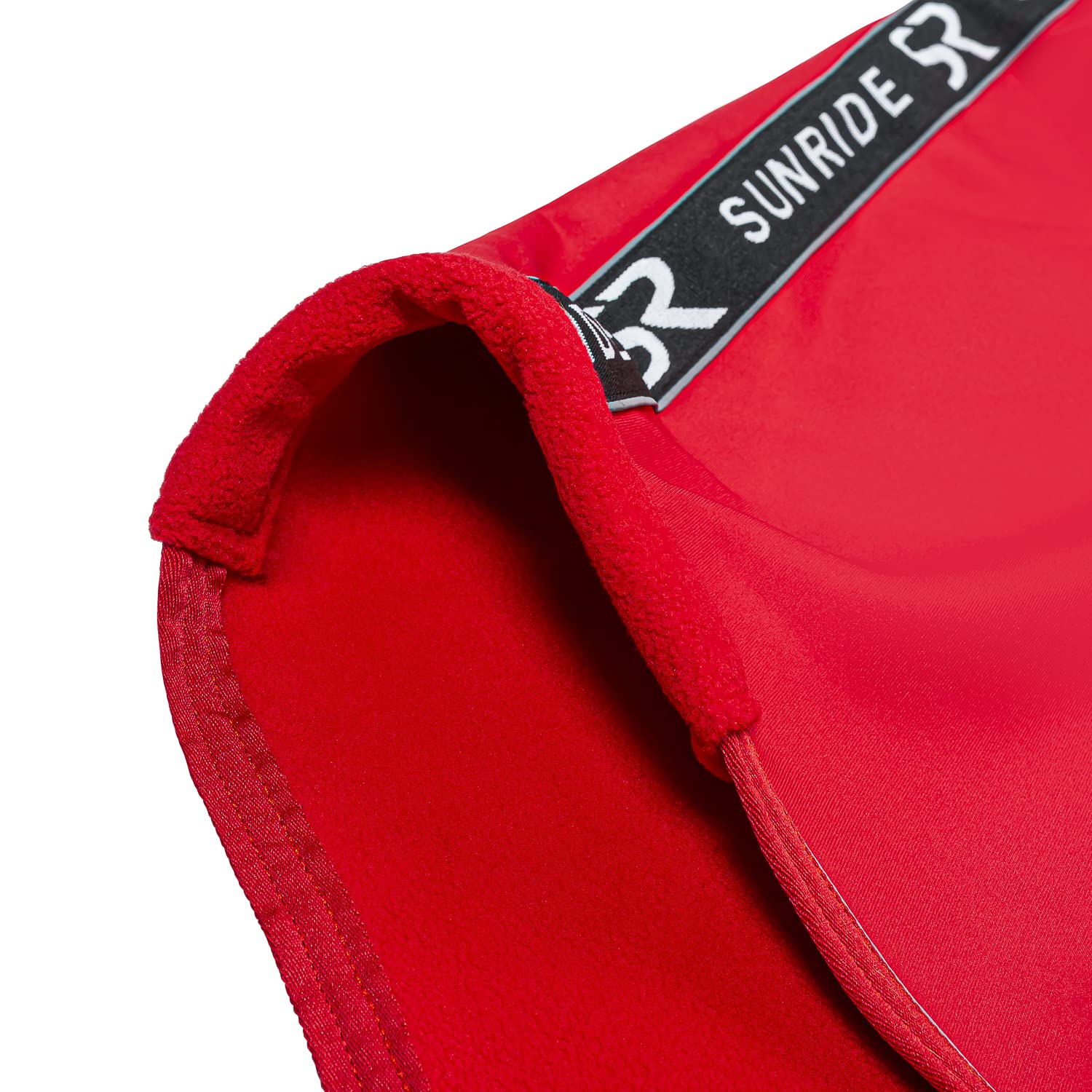 SUNRIDE Manta refrescante para Caballos (Boston) Fabricada en Softshell con Forro Polar - Secado rápido, Reflectante y Repelente a la Suciedad (165 cm, Rojo)