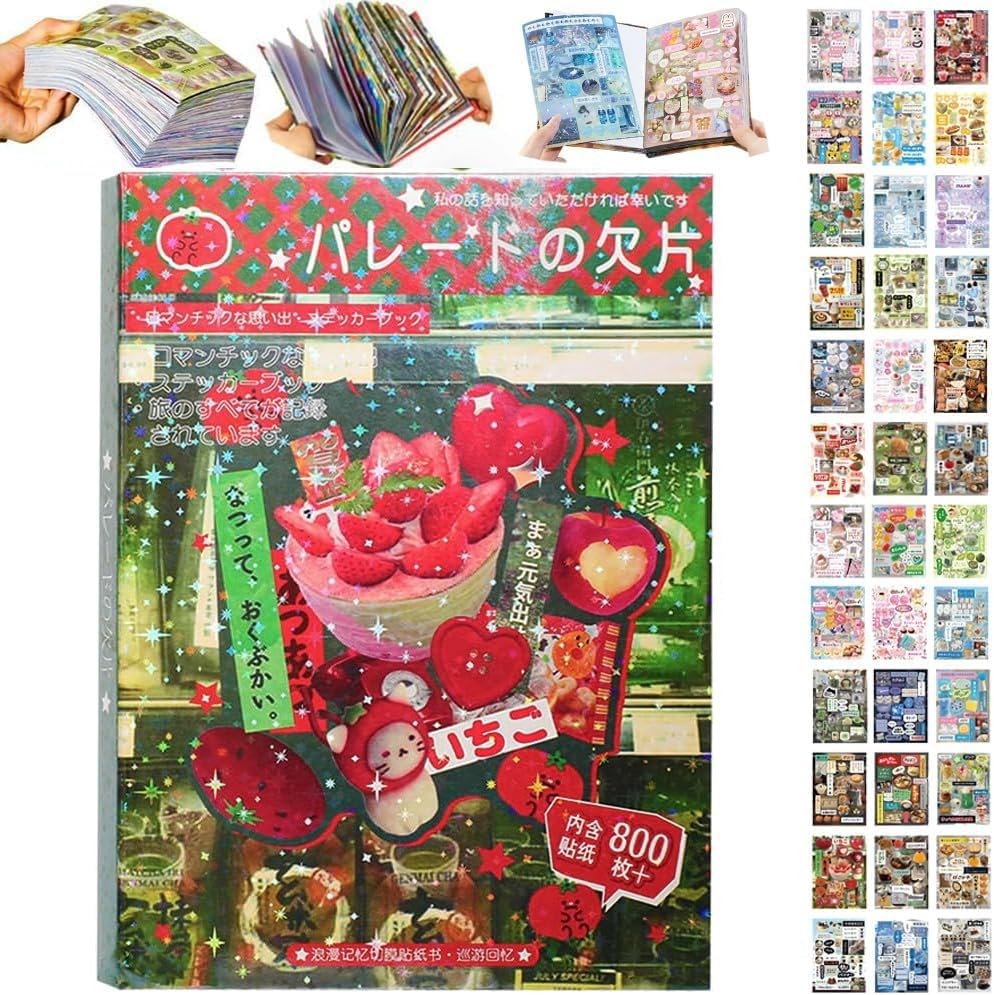 Japanese Manga Style Sticker Book, 45 Sheets of Romantic Memory Series Comic Books Style Material Decoration Stickers