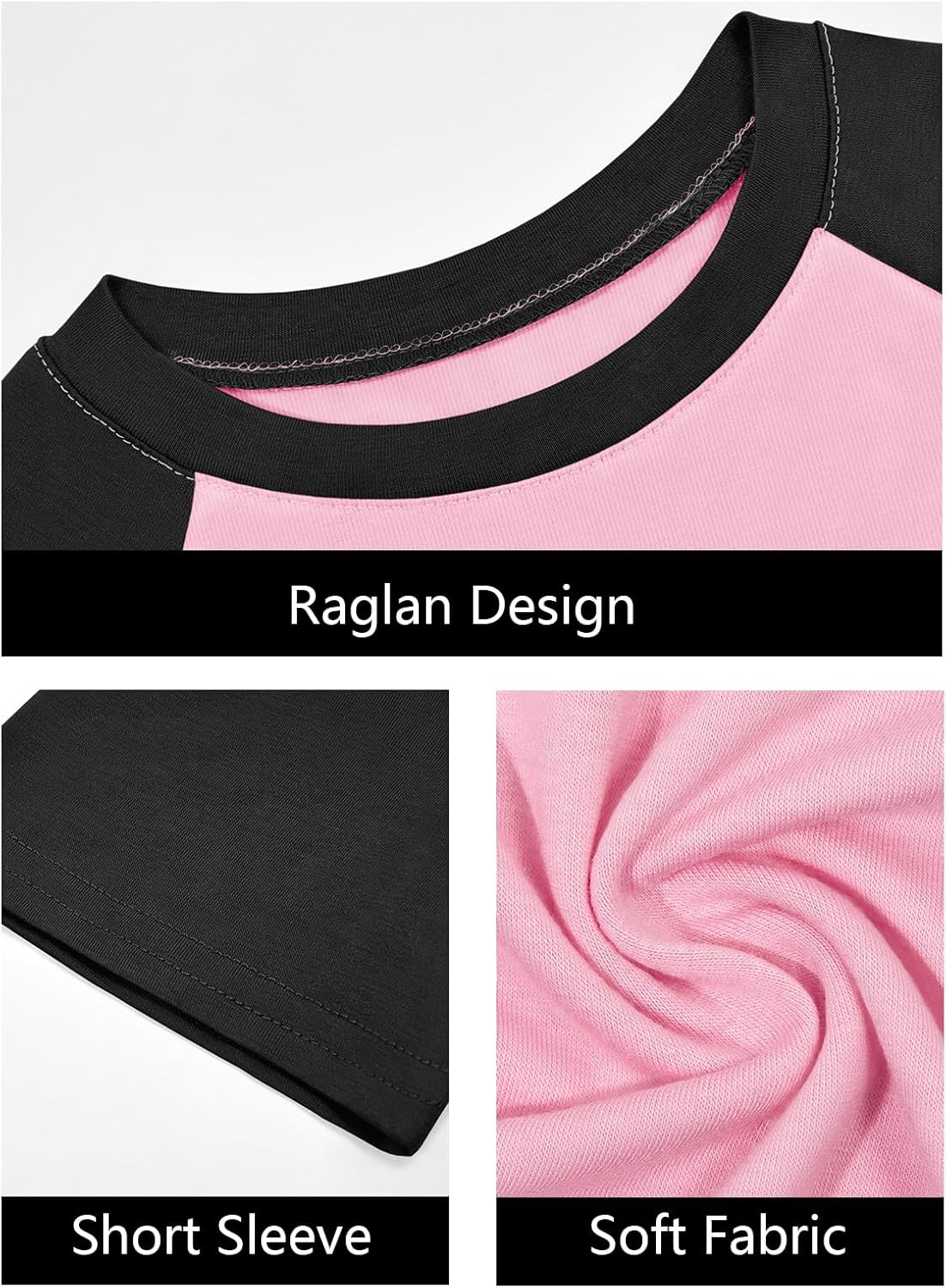 Imily Bela Kids Girls T Shirts Casual Raglan Short Sleeve Crewneck Color Block Summer Tees 5-14 Years - Image 5