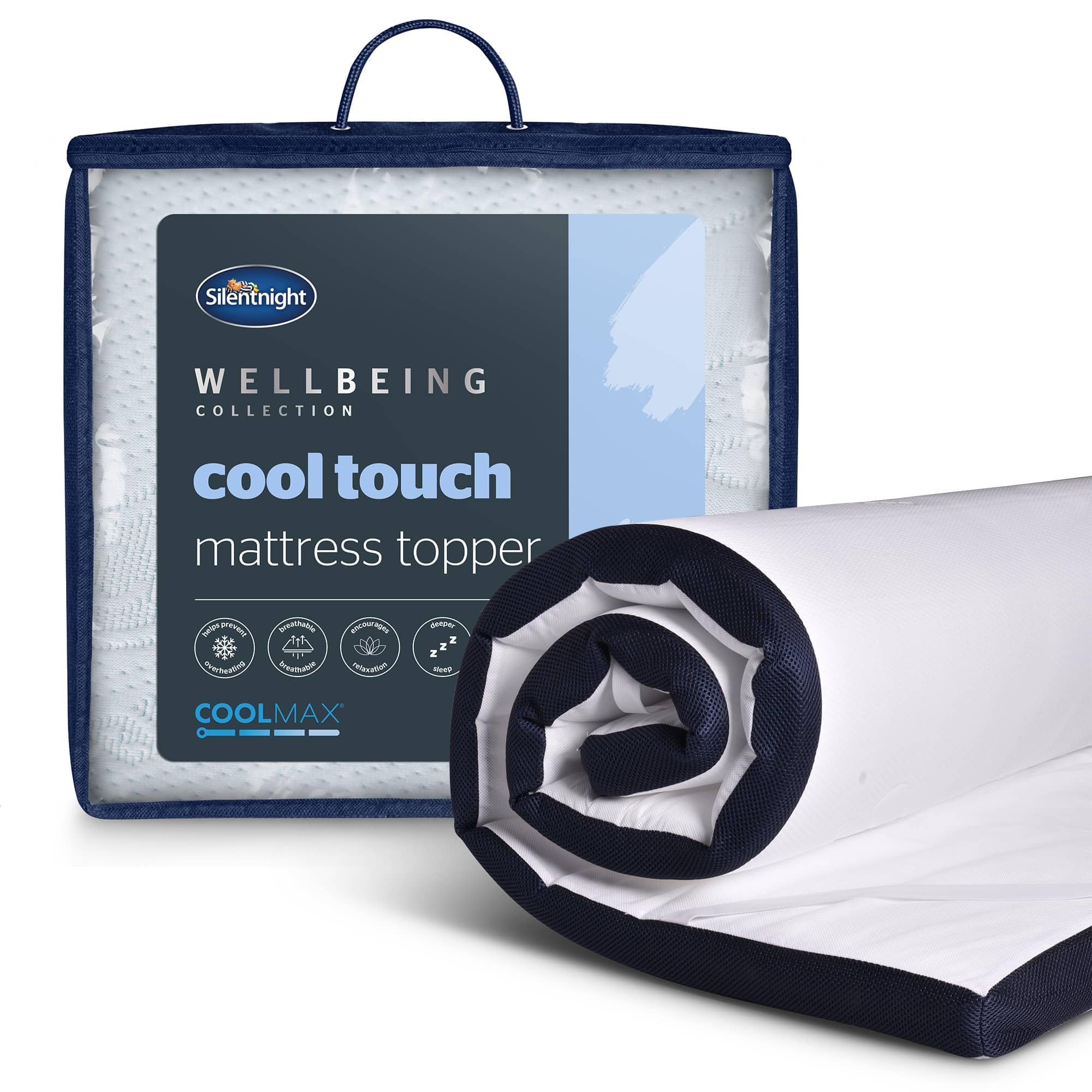 Silentnight    White Wellbeing Cool Touch 8Cm Mattress Topper in Size Double, BrandAlley