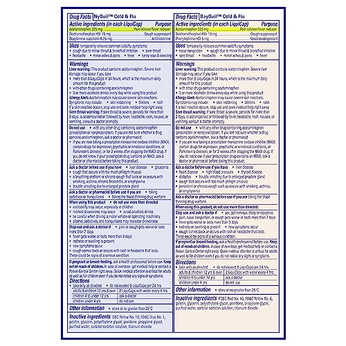 image for Vicks DayQuil and NyQuil Combo Pack, Cold & Flu Medicine, Powerful Mul