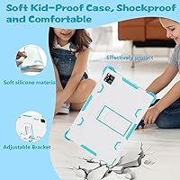 Vista 5 de Tablet para niños de 10 pulgadas Android 14 con funda protectora, Octa-Core, 10GB+64GB/512GB expandible, batería de 6000mAh, WiFi, BT, control