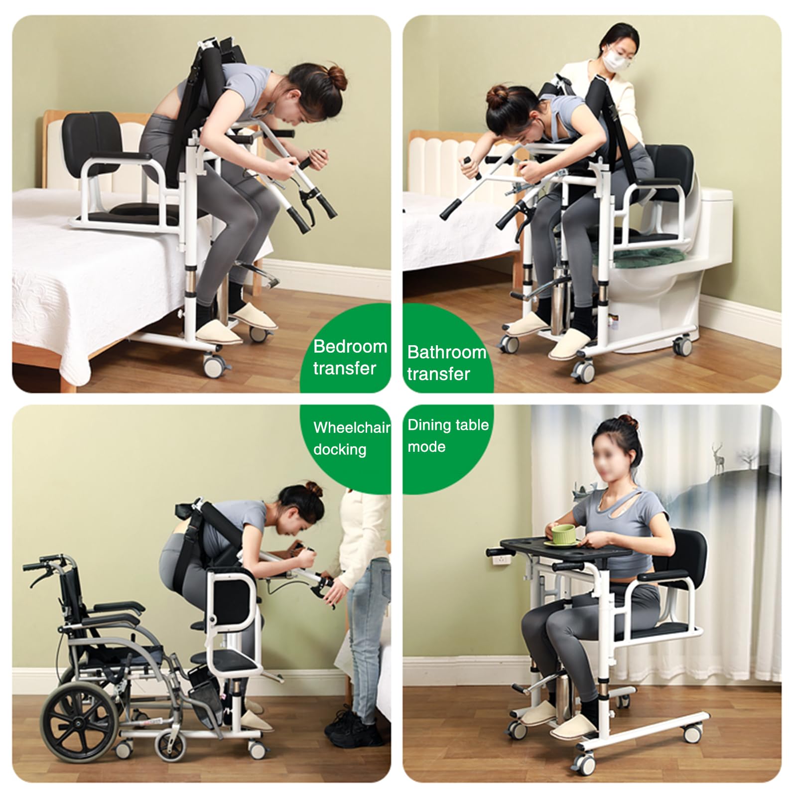 Silla elevadora de Transferencia para Pacientes, Ligera, para Ducha, con Dispositivo de Asistencia para el hogar, para Personas Mayores y discapacitadas,Altura y Ancho