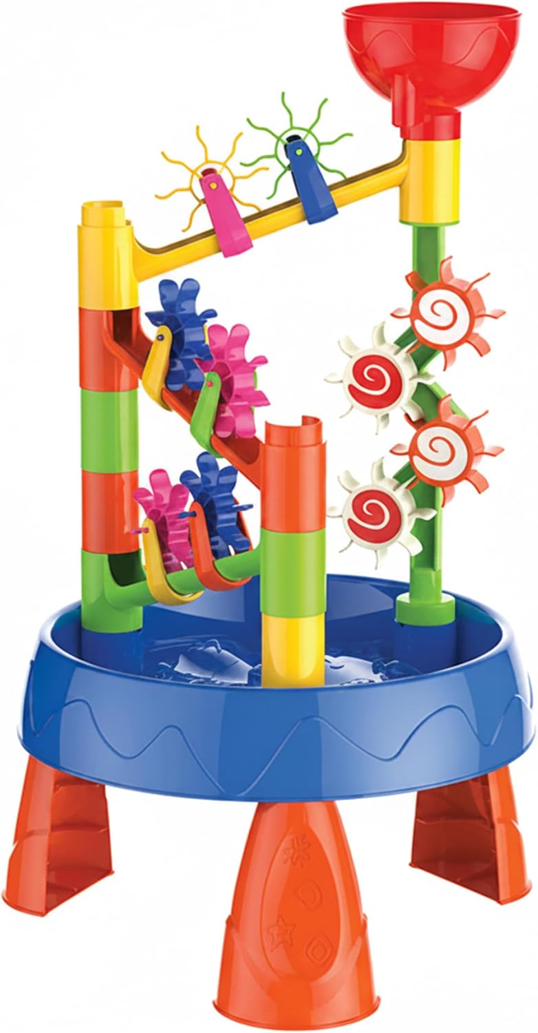 Kids Water Table for Outdoor Play - Toddler 32pcs Sand & Toy Set – Baby Water Table with Wheel Bucket Shovel for Ages 1-8 Summer Beach Backyard Play
