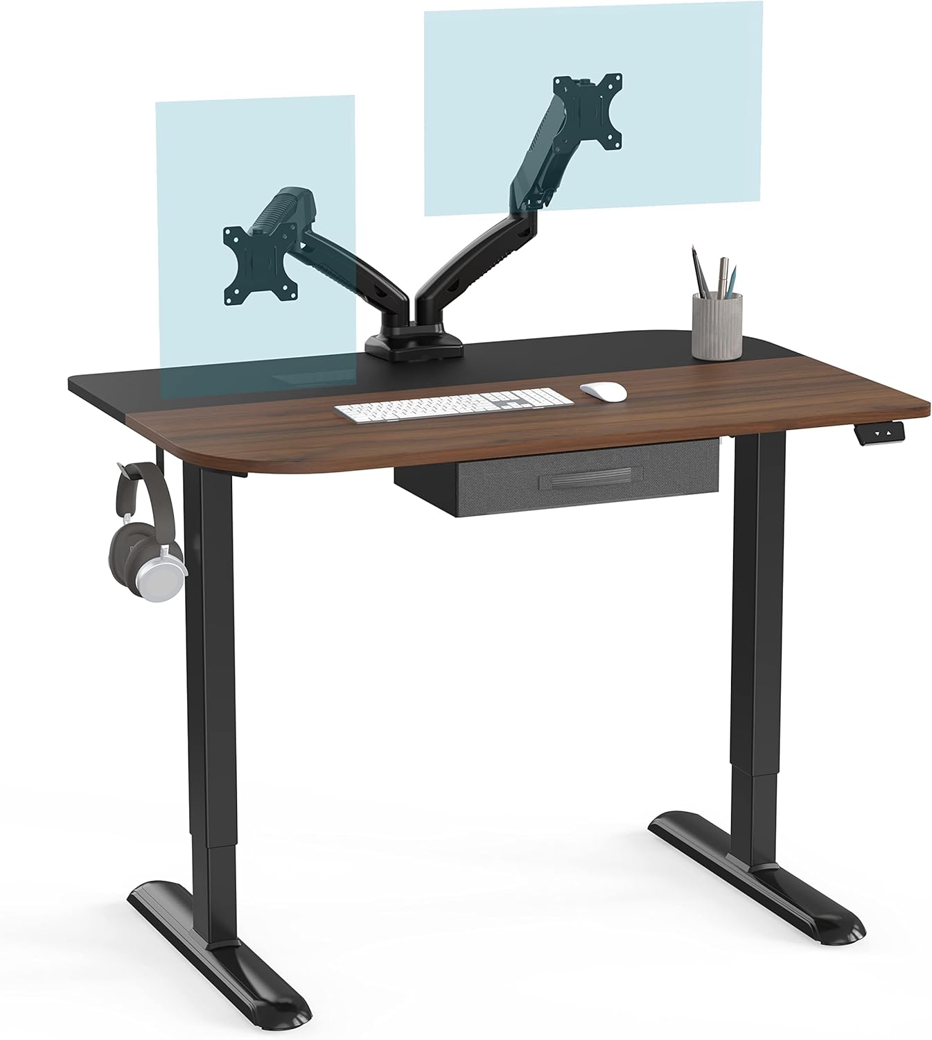 Fenge Höhenverstellbarer Schreibtisch Elektrisch mit Dual Monitor