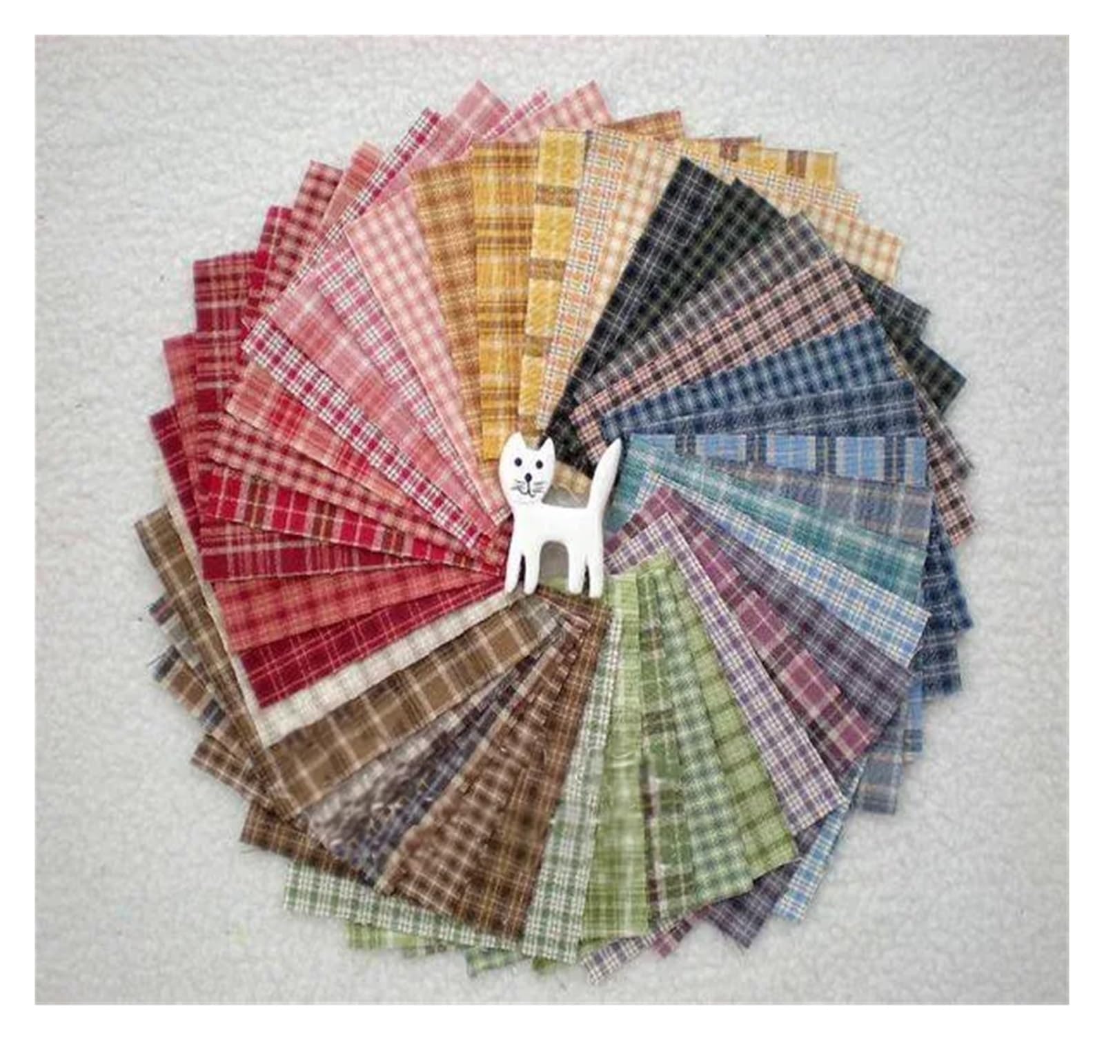 Set Di Tessuti Per Patchwork Tessuto di cotone patchwork fai da te fatto a mano in tessuto tinto in filo 50 pezzi 9 * 12 cm
