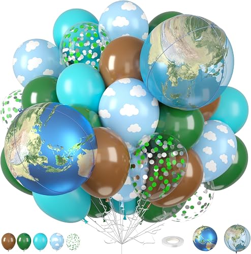 Earth Balloons, Globe Foil Balloon for Kids Planet Travel Earth Day Party