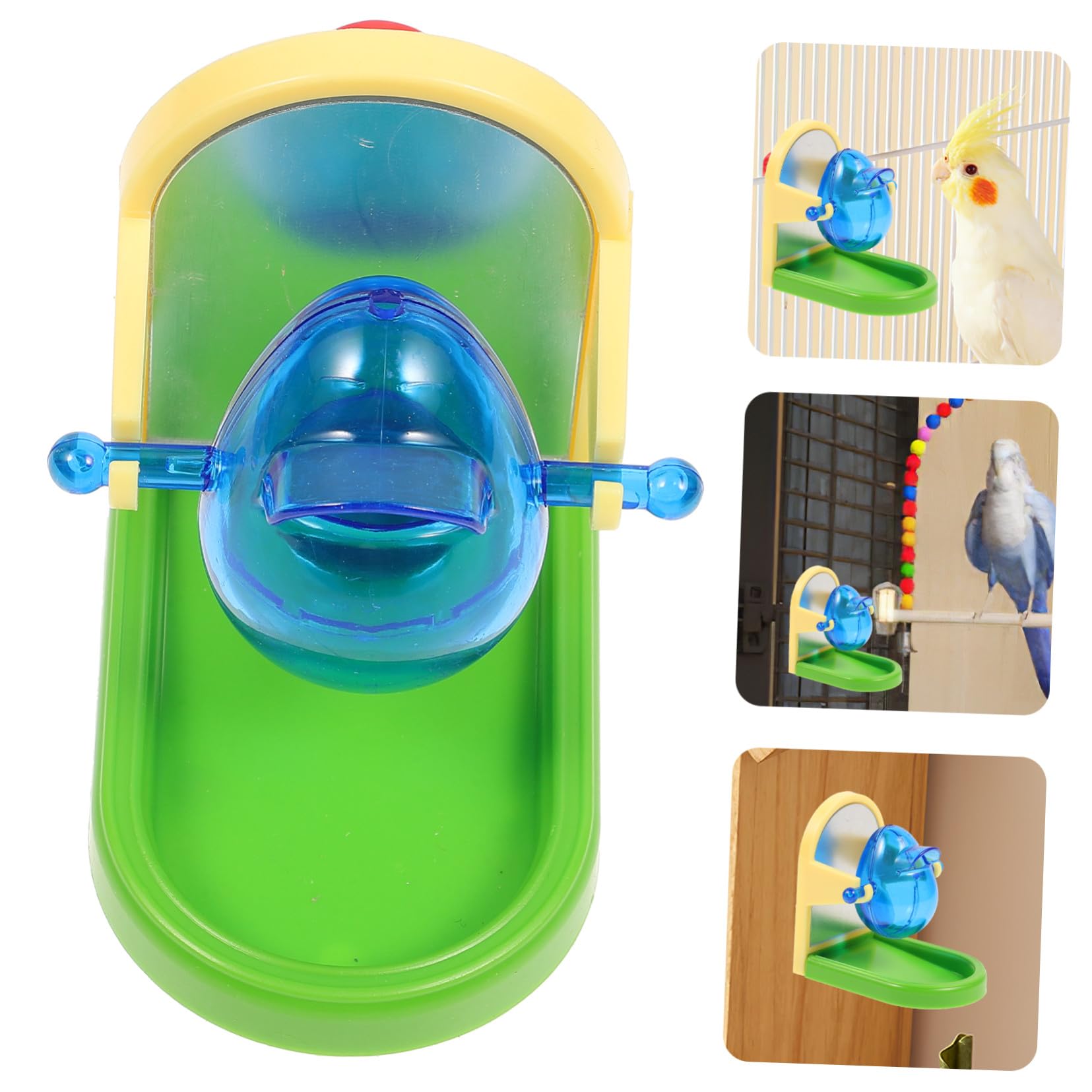 Distributeur de Nourriture Couleur Aléatoire pour Oiseaux Jouet D'entraînement Simple en Métal et Plastique Divertissement et Alimentation pour Calopsittes et Perroquets