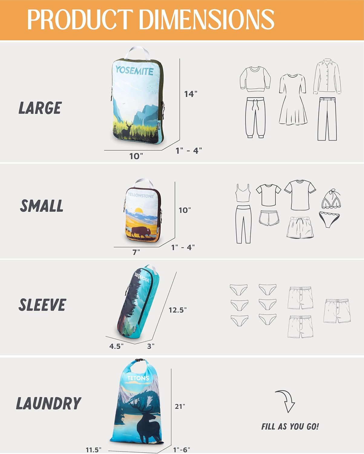 Compression Packing Cubes Set for Travel - Lightweight, Durable Clothes Organizer for Carry-On Luggage and Suitcases by TRIPPED Travel Gear - Image 5