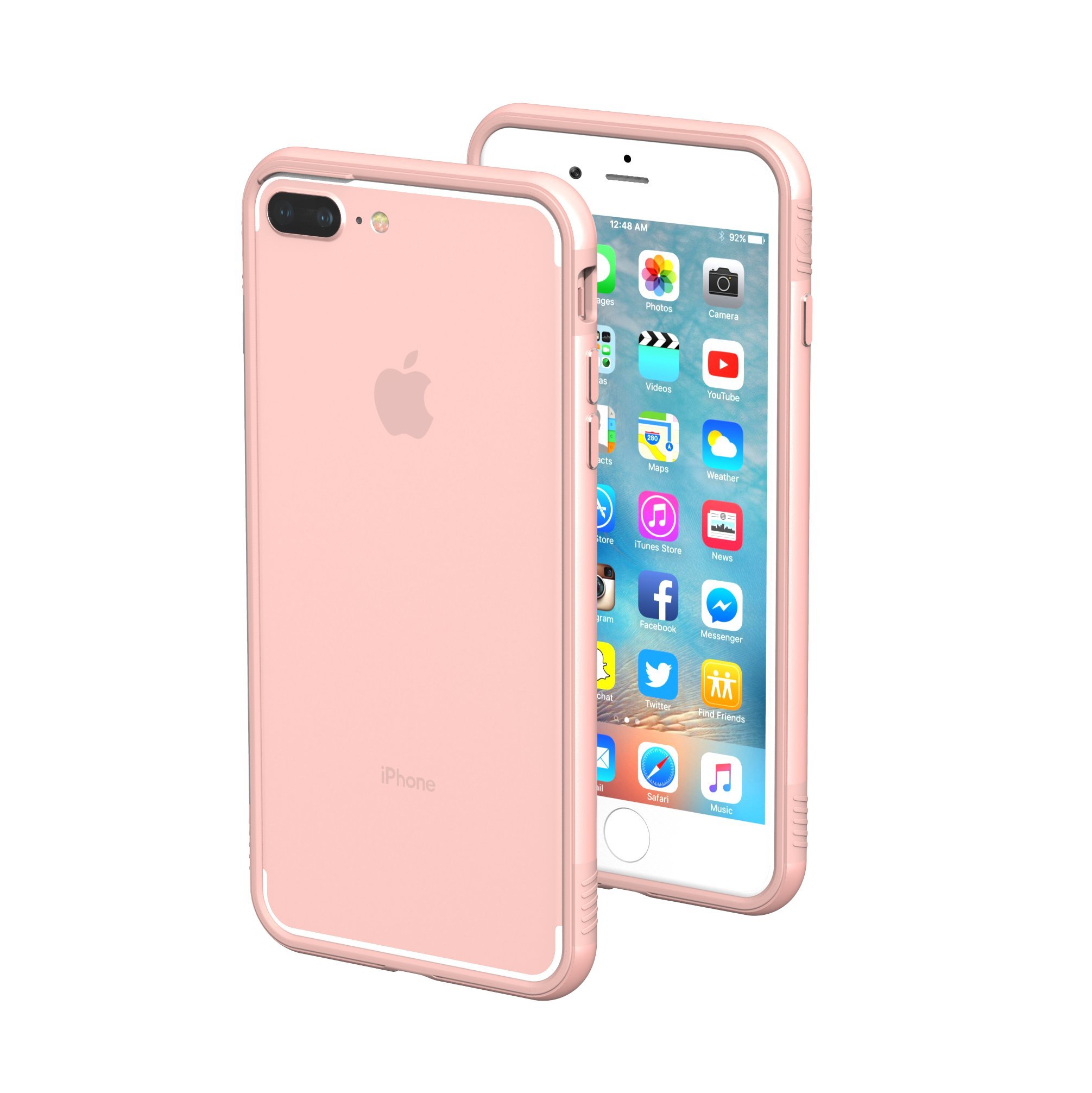 iPhone 7 Plus/8 Plus Case - ThanoTech K11 Bumper - Lightweight Aluminum TPU - Matches Your Phone Seamlessly - Slim, Durable, and Shockproof Protection - Rose Gold