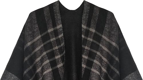 Miniatura 10 de Urban CoCo Capa de poncho vintage de invierno para mujer con borlas abrigo cruzado