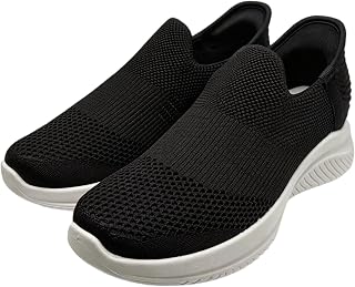 Women's Pull on Shoes Slip on Sneakers Breathable Knit Sock Sneakers with Reinforced Heel Counter Easy On Off Walking Shoes