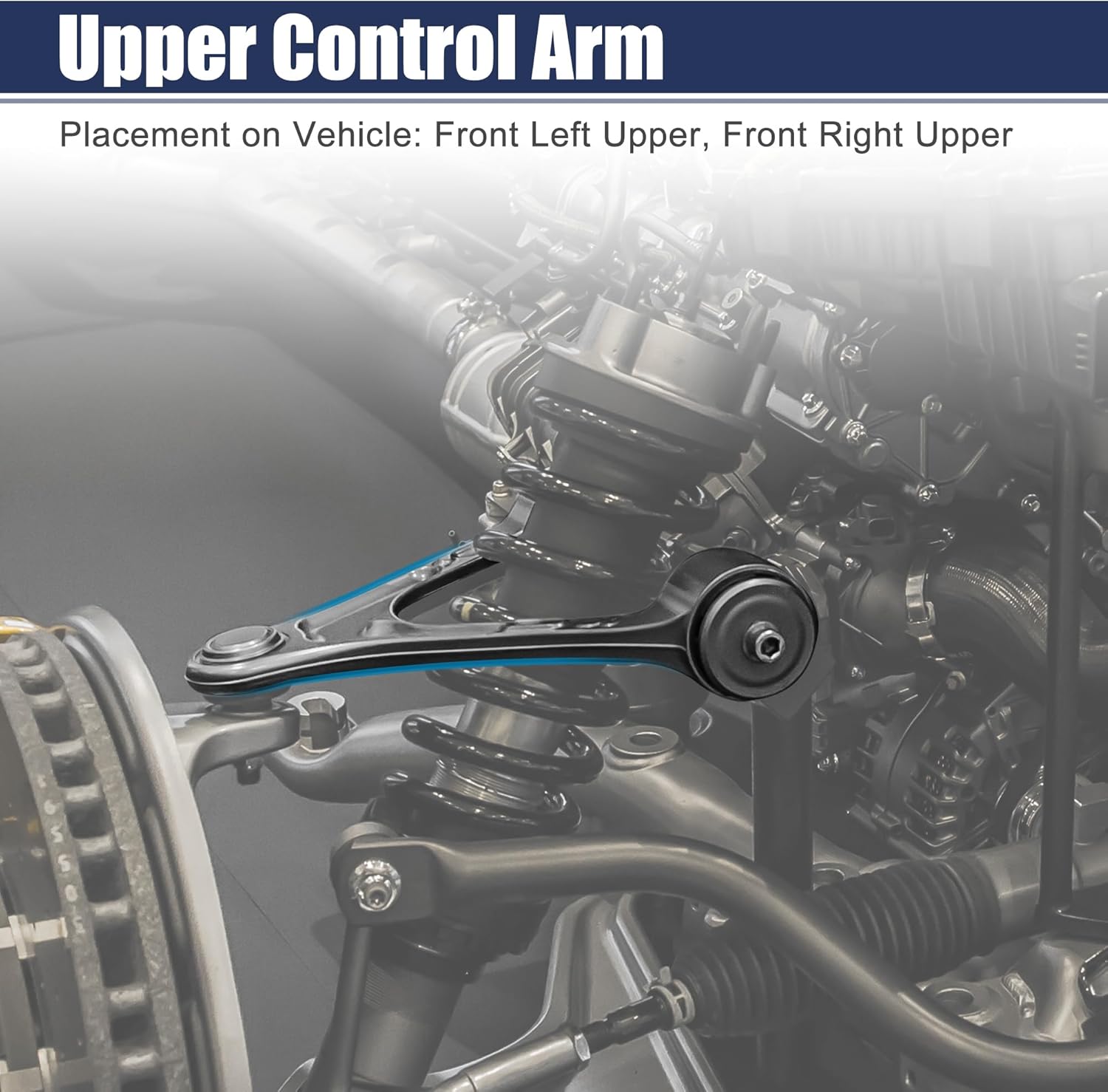 ACROPIX Front Upper Control Arms with Ball Joint Assembly Fit for Cadillac Escalade for Chevrolet Silverado for GMC Sierra Left Right Passenger Driver Side K80669 K80670 - Pack of 2 Black
