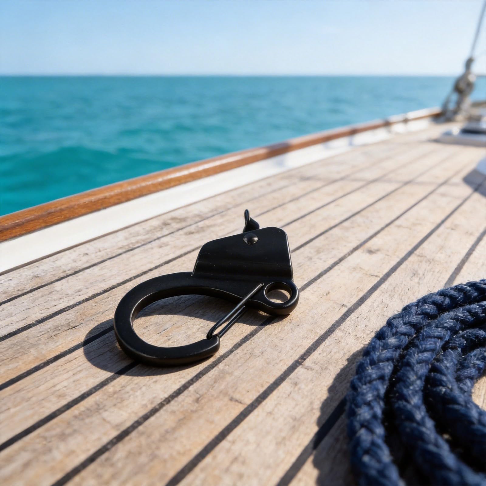 Clips de cuerda deslizante de grado marino con longitud ajustable y abrazadera de liberación rápida para barco para uso en guardabarros y línea de amarre (5/8 pulgadas)