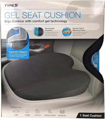 Miniatura 5 de TypeS Winplus - Cojín ergonómico para asiento de gel y espuma viscoelástica con funda extraíble transpirable