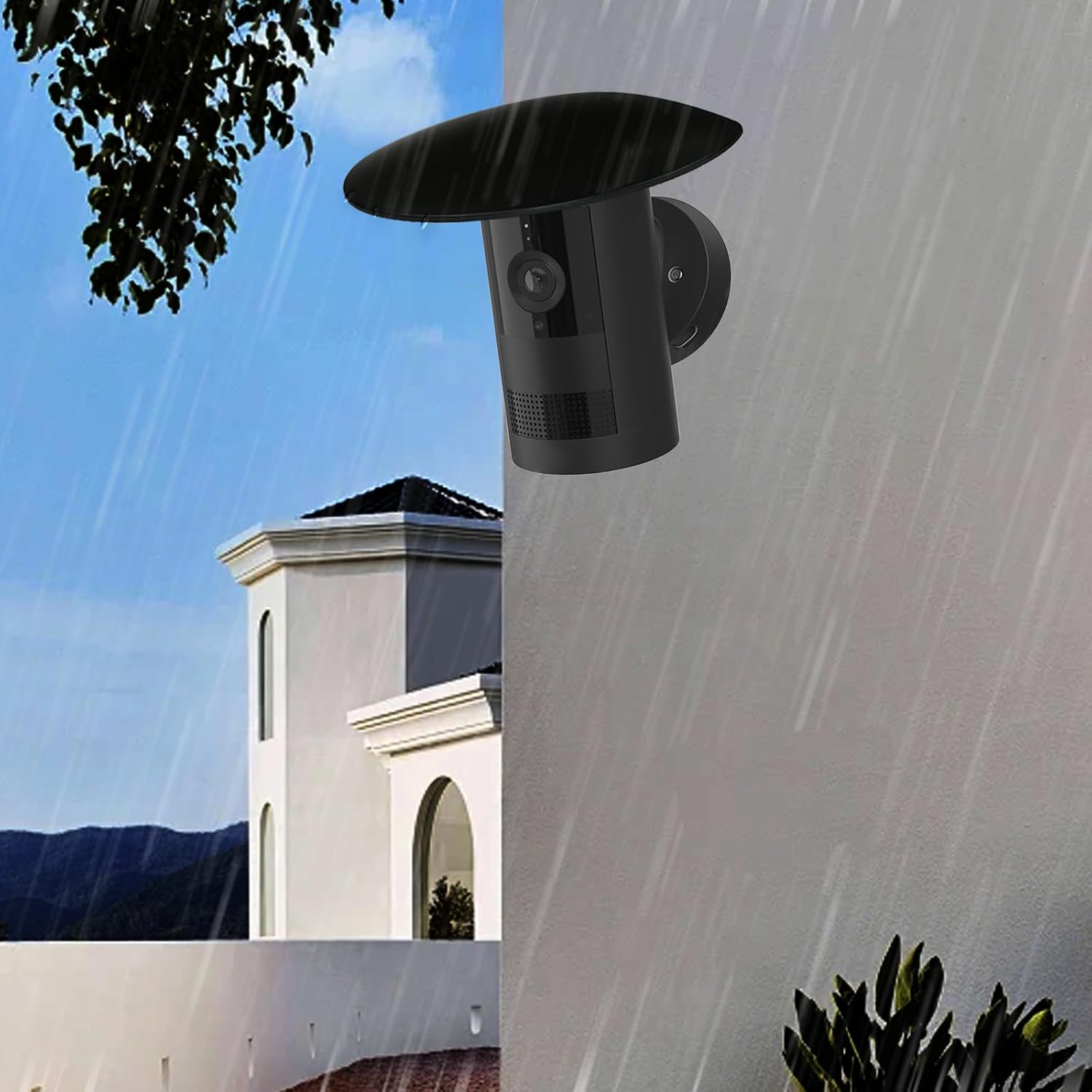 2 Pack Camera Sun Rain Cover Compatible with Ring Outdoor Cam Plus, Weatherproof, UV & Snowproof Shield, Easy to Install, Black