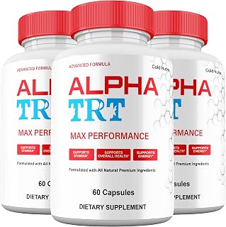 Alpha TRT Pills, Maximum Strength Supplement, AlphaTRT Capsules Advanced Premium Formula Vitamin Pills (3 Pack)
