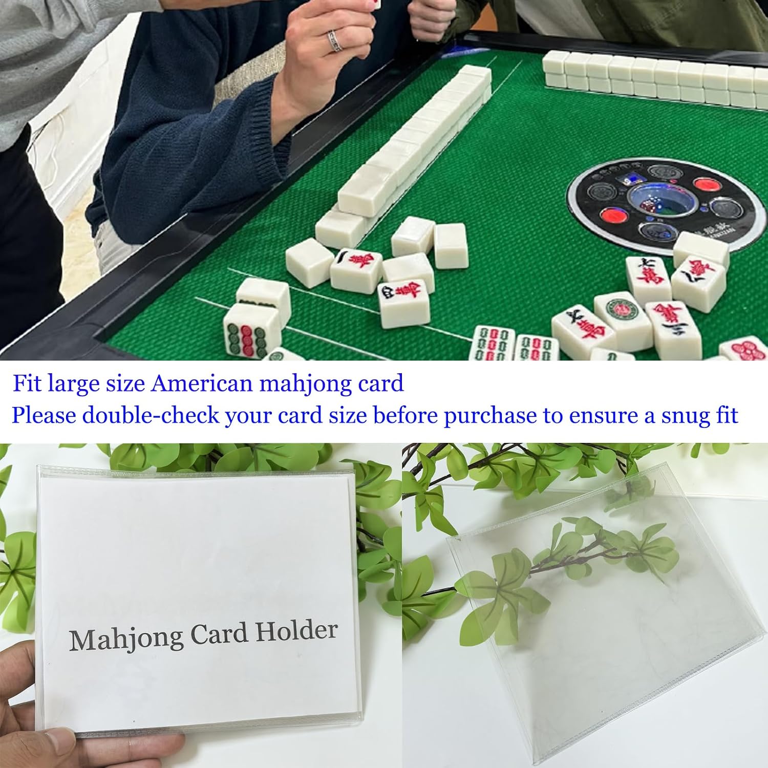 4Pack Mahjong Card Holders, Fit Large Mahjong Card (6 1/8in X 4 3/4in), PVC Cover Holder Mahjong Rule Card Protector,Soft Clear Plastic Mahjong Card Sleeves Holder, Gifts for Mahjong Lovers