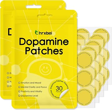 Dopamine Patches, Extra Strength Plant-Based Formula, Vegan Mood Balance Patch for Men and Women, 60 Count