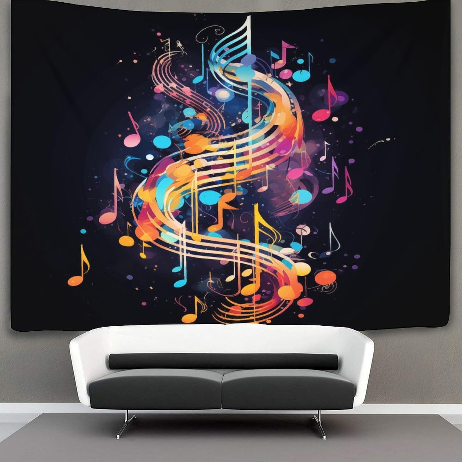 GXYUAOIEF 3D Music Note Print Wall Blanket Home Decoration Bedding Poster Wall Art Tapestry Tapestry Wall Hanging Soft Polyester for Unisex Children Bedroom/Living Room/Dorm/Curtain 180cmx230cm