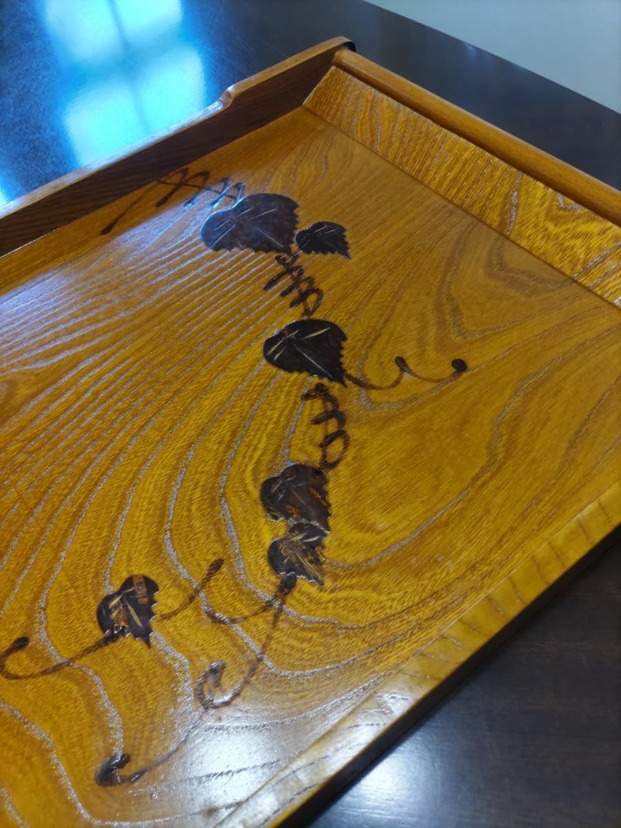 伝統工芸品 みちのく工芸 手造り お盆 天然木製 / 手焼きつた桜皮シリーズ 伝統工芸品 みちのく工芸 手造り お盆 天然木製 / 手焼きつた桜