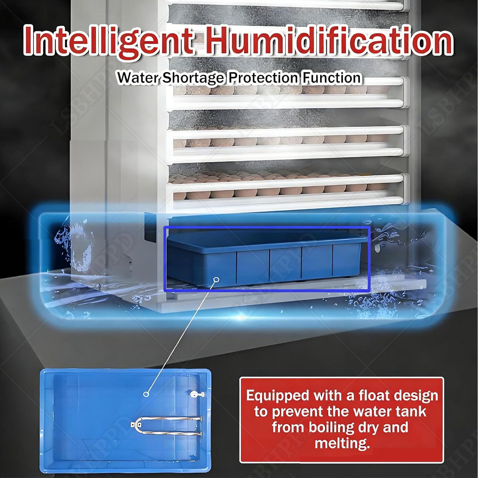 Incubadora de huevos 400 con control automático de temperatura y humedad, humidificación inteligente, duradera, para granja avícola