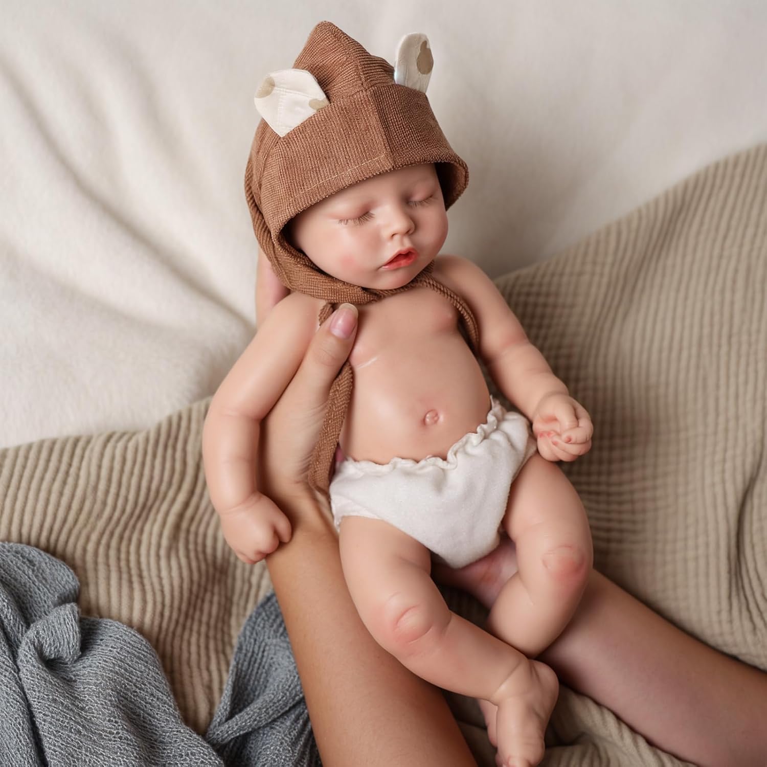 BABESIDE Reborn Baby Dolls Silicone Full Body - 16 Inch(Weight 3.97 lb) Platinum Full Silicone Dolls Boy Reborn Baby with Complete Accessories for Collectors & Kids Age 3+