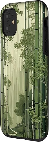 Miniatura 2 de Funda para iPhone 11 con diseño de bosque japonés de bambú vintage Ukiyo-e Art
