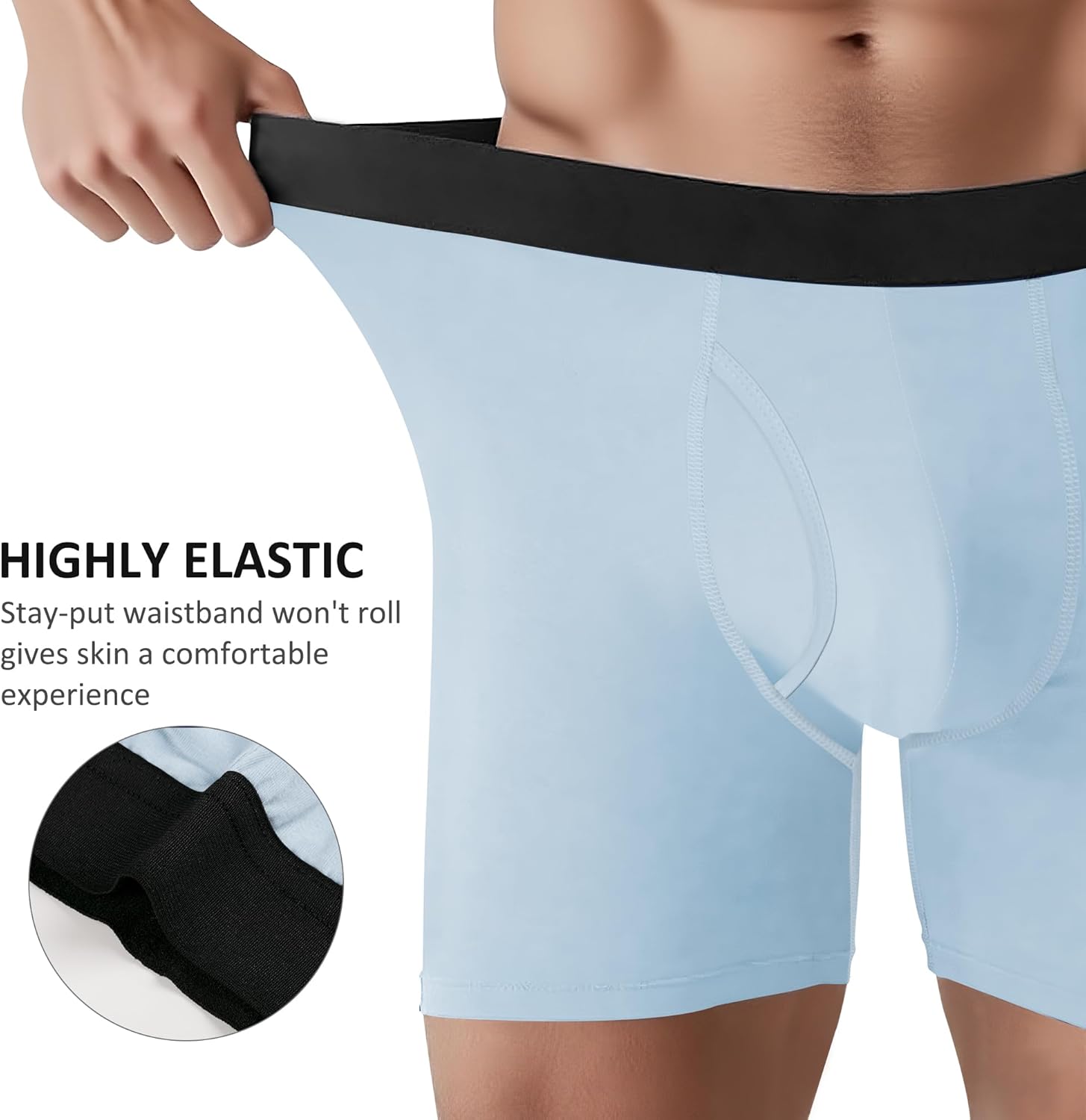 Men’s Boxer Briefs 6-Pack – Ultra-Soft Viscose Underwear, Breathable Moisture-Wicking Fabric, No Ride-Up Fit - Image 2
