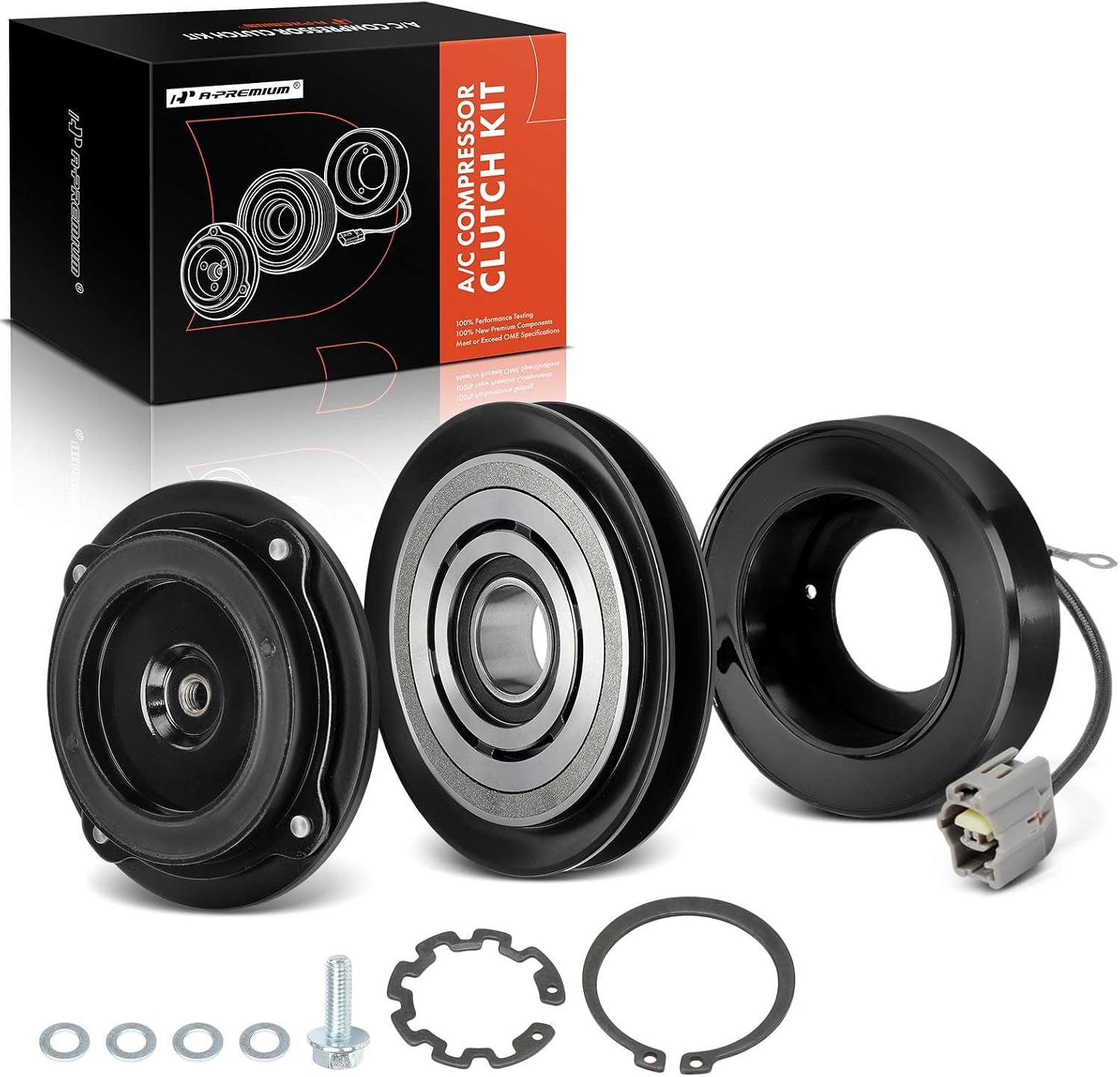 A-Premium Air Conditioner AC Compressor Clutch Kit Compatible with Hino 238/268 2005-2020, 258 2006-2010, 338 2005-2006 2008-2012 2014-2019