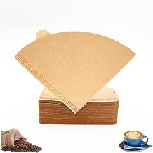Natural Unbleached Coffee Filters, Size 02 Coffee Filter Cone Shape for Pour Over and Drip Coffee Maker, 100 Count Disposable Paper Filters 2-4 Cups