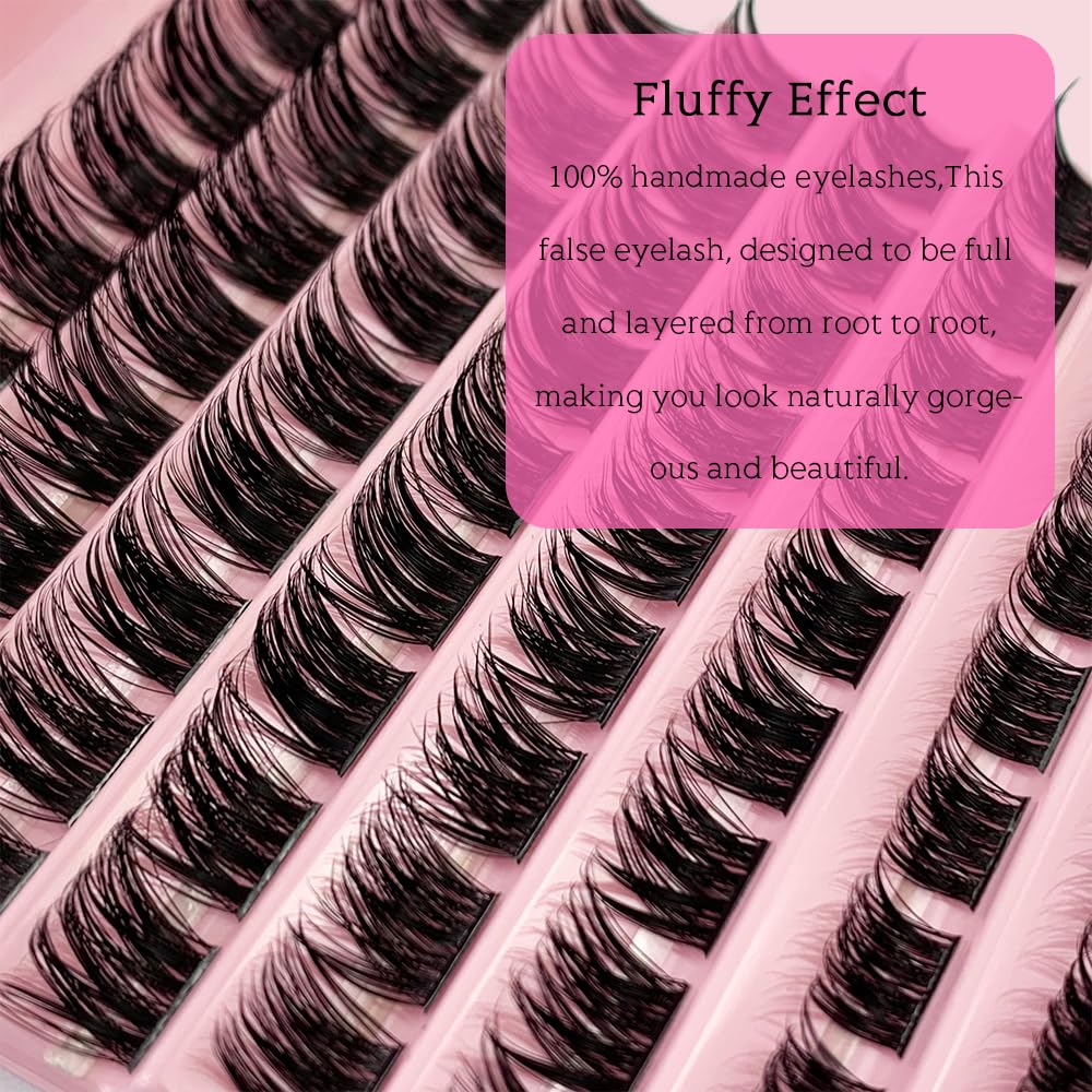 GGOKOK Lash Clusters Wispy DIY Lash Extension 8-16mm Eyelash Clusters 90pcs Natural Cluster Lashes Individual Lashes at Home D Curl Fluffy Eyelash Extensions(D01) - Image 4