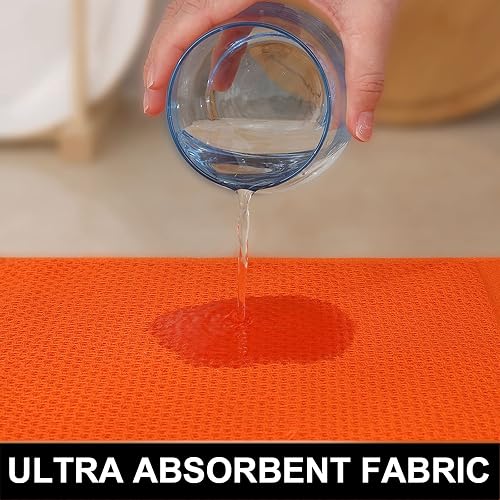 Miniatura 3 de Homaxy Paños de cocina 100% algodón, paquete de 6 a 12 x 12 pulgadas, tejido de gofre, súper suaves y absorbentes, paños de cocina de secado rápido,