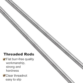 10 Pack M10 x 250mm Fully Threaded Rods, 304 Stainless Steel Threaded Rod, M10-1.5 Threaded Rod Bars Studs, Right Hand Threads, fits for Anchor Bolts, Clamps, Hangers, U-Bolts (2/5 x 10)