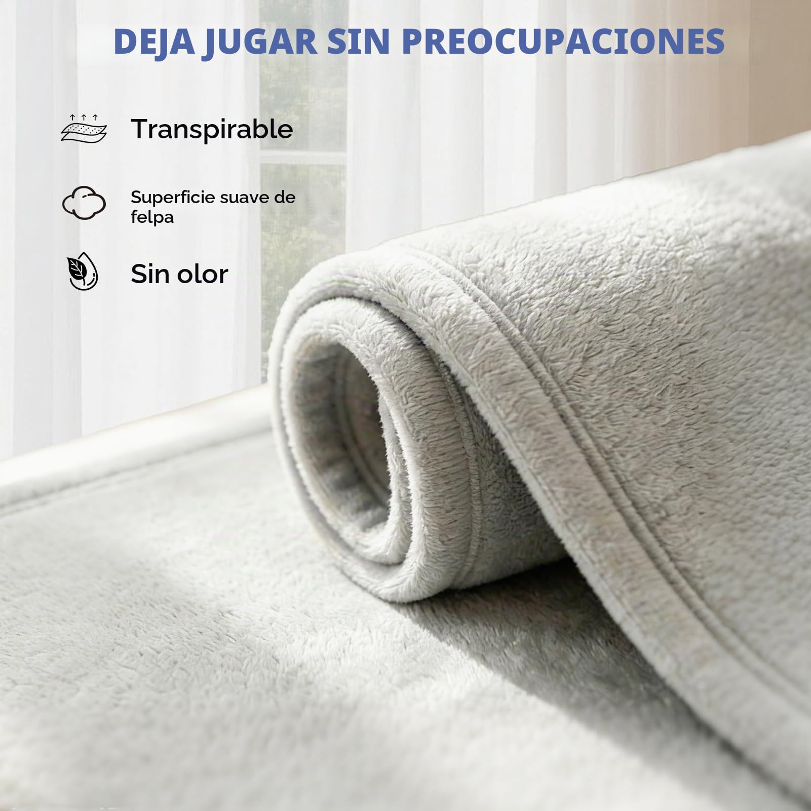 LZDMY Alfombra Bebe Gruesa, 120 * 170cm Alfombras Juegos Bebes de Franela | Tapete Actividad Bebe con Relleno De Esponja, Alfombra Bebe Acolchada Antideslizante de Fácil Cuidado, Regalo para Bebes
