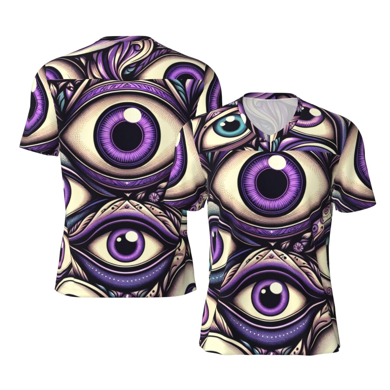 Stylish Athletic Sports Jersey Purple-Blue-Evil-Eye Men's Rugby Jersey 4X-Large
