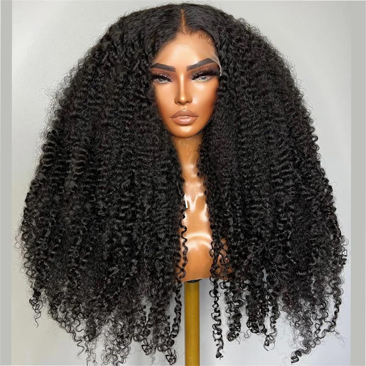 Women's Density Kinky Curly Full Lace Wig 13X6 HD Trasparent Lace Wig Preplucked Curly Lace Front Human Hair Wigs