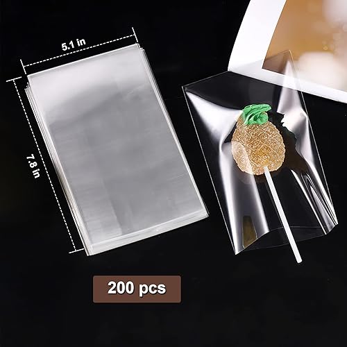 Miniatura 2 de Nufiwra 200 bolsas de jabón transparentes con celofán y cuerda de cáñamo para manualidades, embalaje de regalo y recuerdos de fiesta (5.1 x 7.8