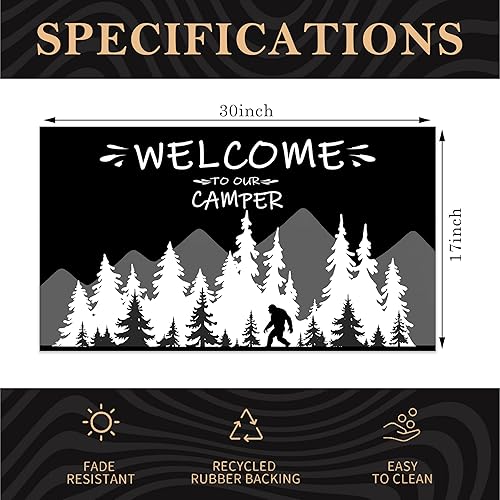 Miniatura 39 de Tapete divertido para puerta de campamento de 17 x 30 pulgadas, regalos de campamento para mujeres, alfombras de cámper para interior, alfombra