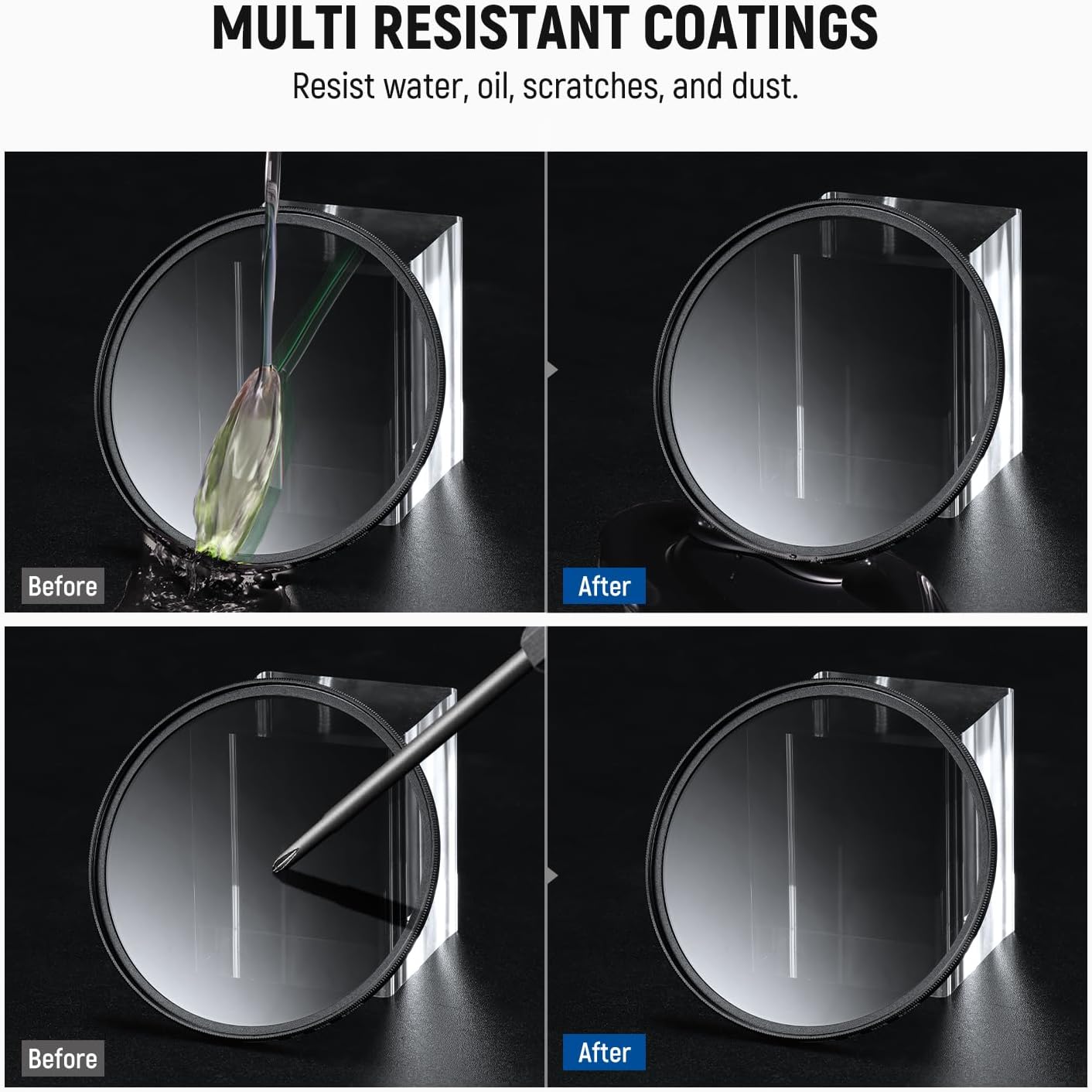 NEEWER 72mm ND Filter Set, ND8/32/64 (3/5/6 Stops) Multicoated Neutral Density Camera Lens Filter Photography Accessories with Storage Case & Cleaning Cloth, 3 Packs