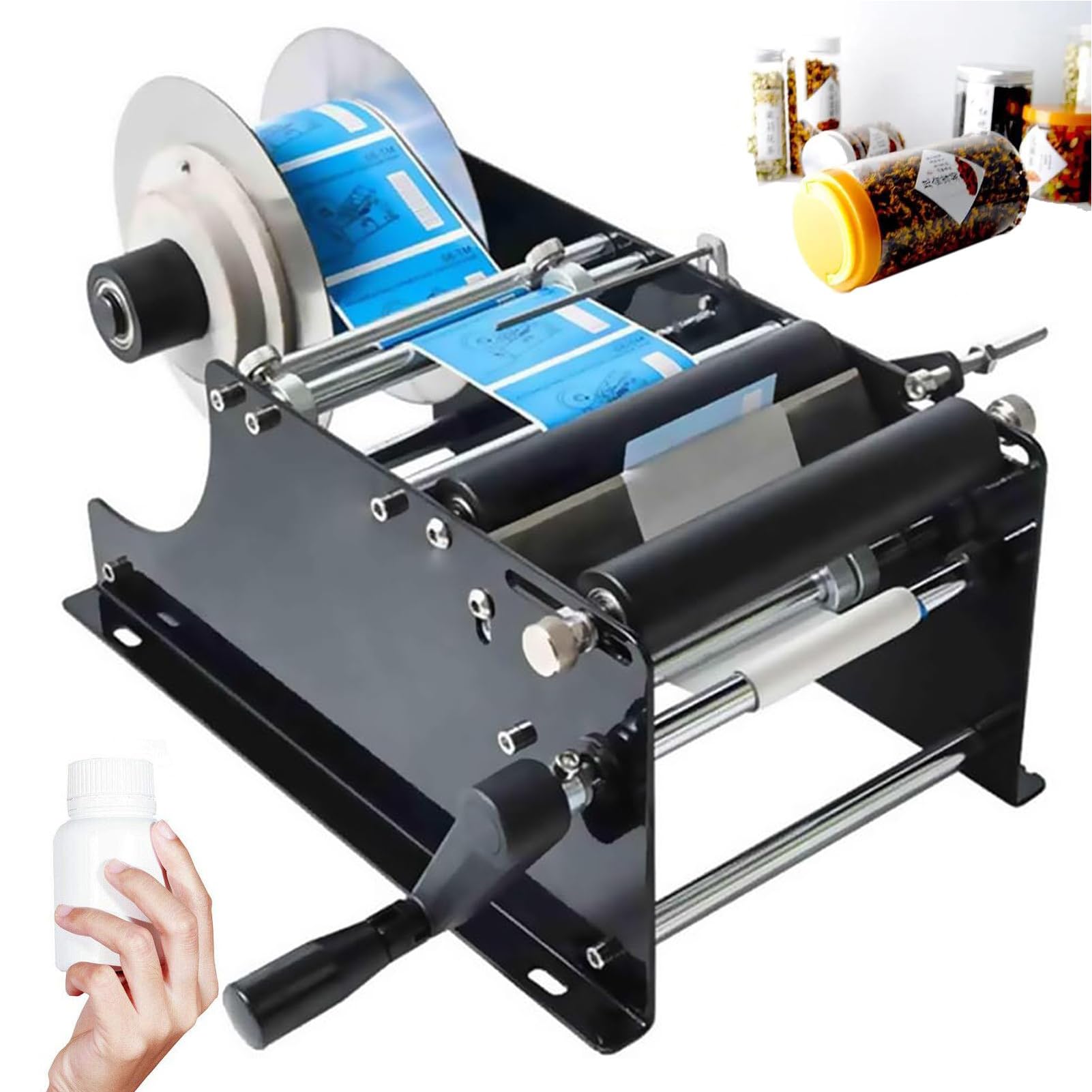 Étiqueteuse d'autocollants semi-automatique 30/min pour bouteilles en plastique