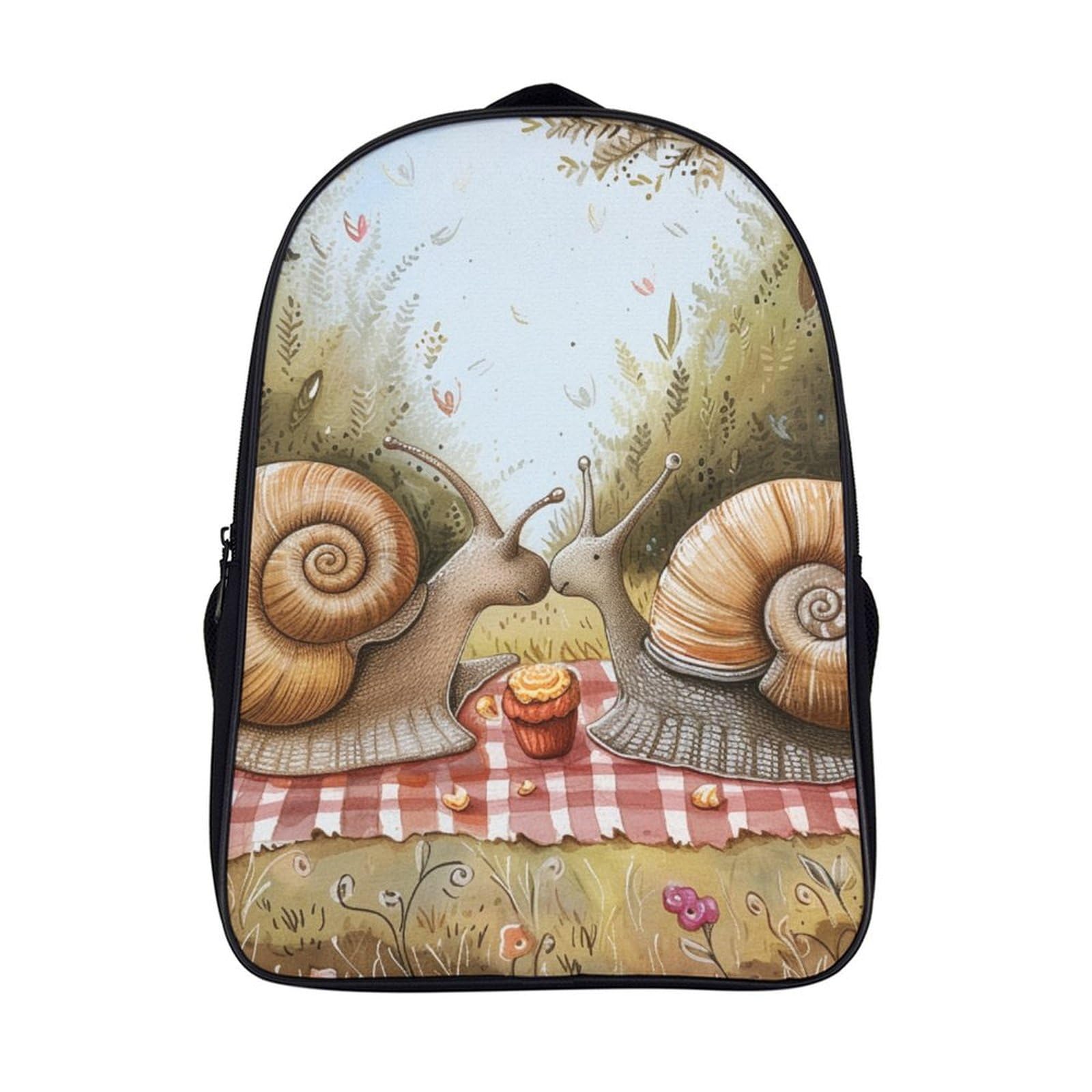 Sac à dos imprimé 3D escargot avec grand compartiment de rangement 40x28x16cm