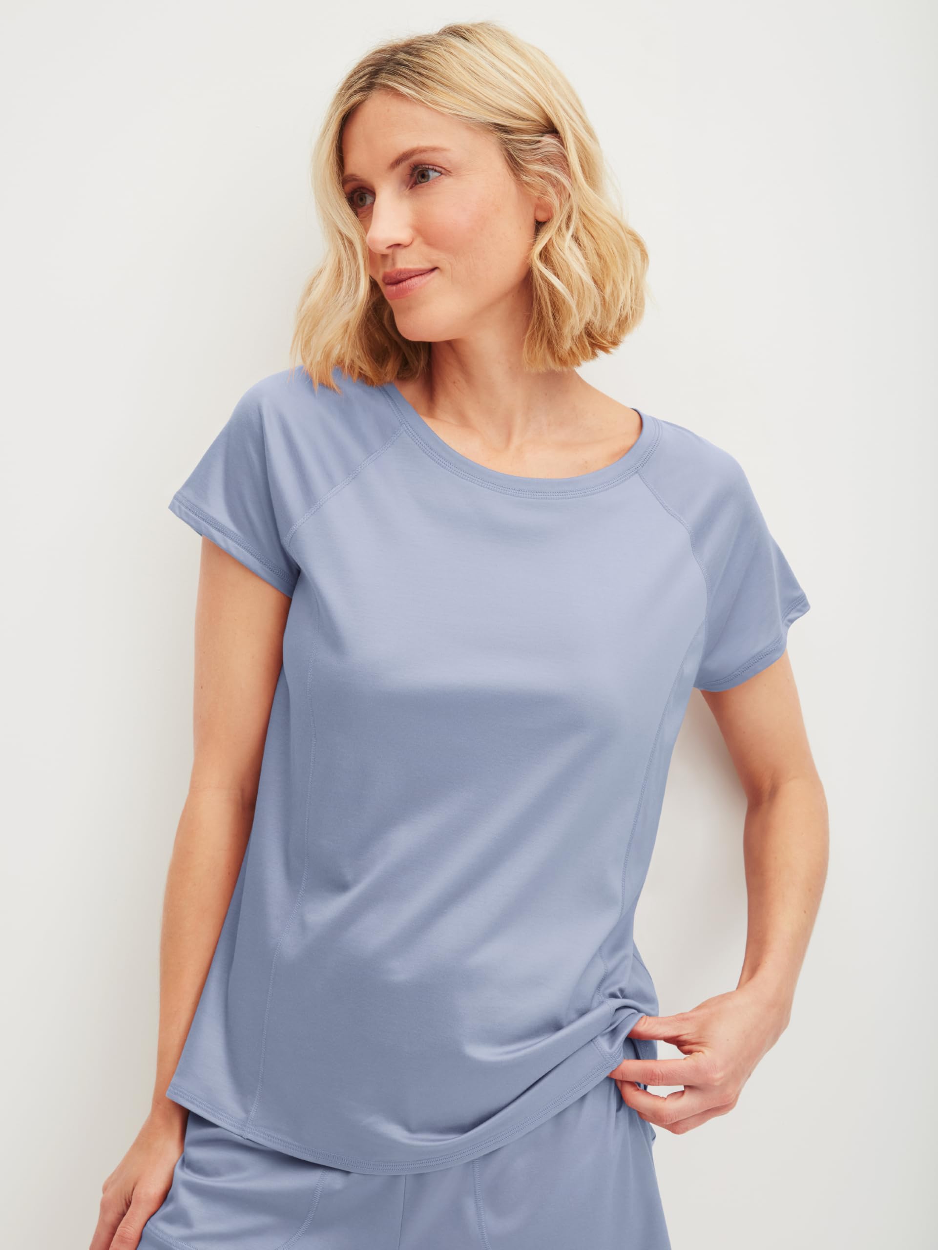 CALIDA Deepsleepwear Cooling T-Shirt Damen, mit Rundhalsausschnitt