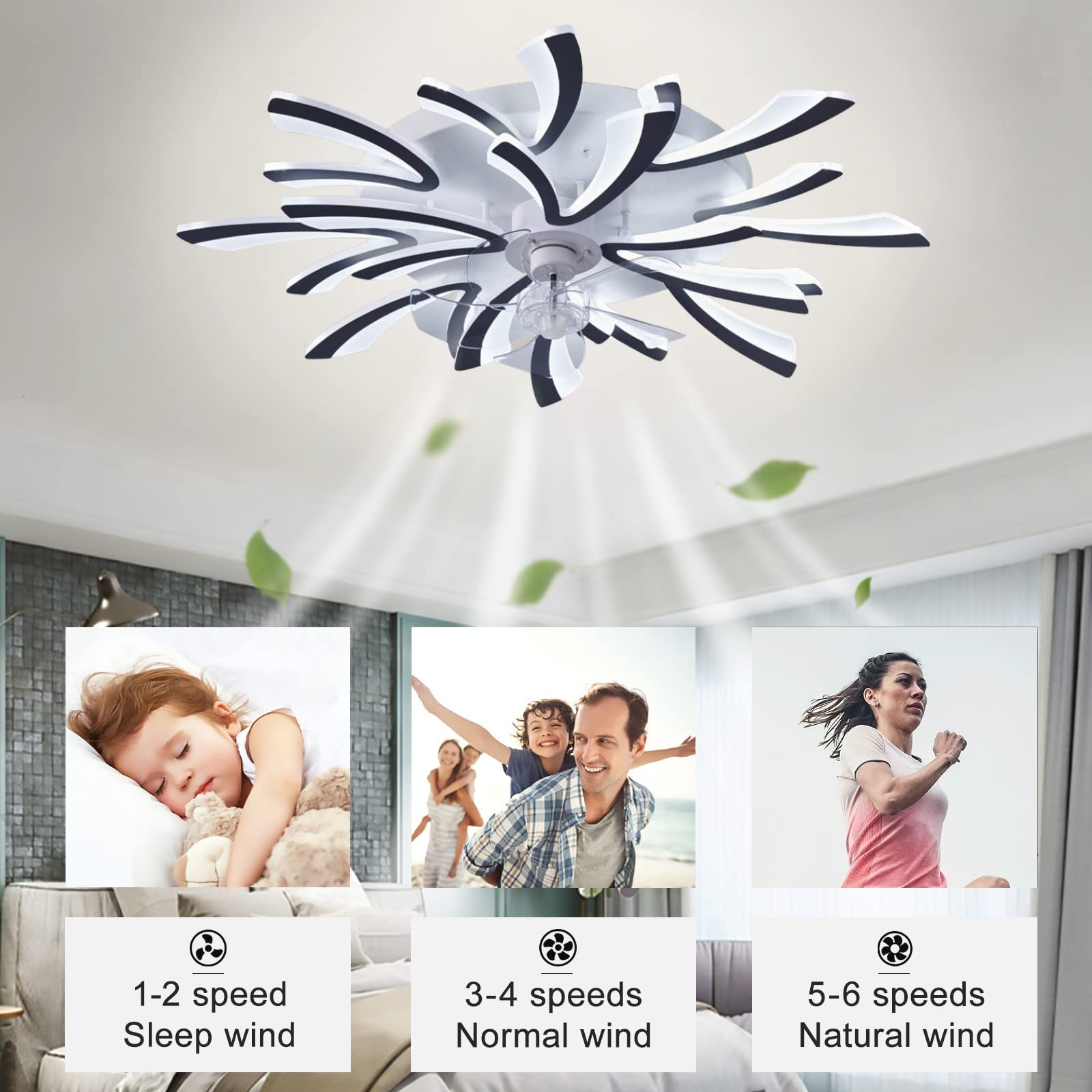 Ventilador De Techo Con Luz LED – 55 Cm, 6 Velocidades, Control Por App Y Mando, Modo Verano/invierno