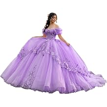 Off Shoulder Quinceanera Dresses with Flowers 3D Floral Sweet 16 Puffy 15 Dresses for Quinceanera