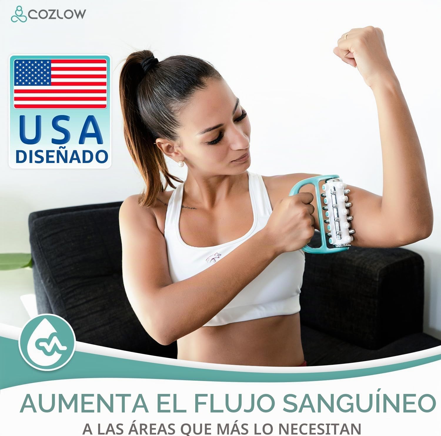 Masajeador MyoRelease de drenaje linfático + herramienta masaje para tejido cicatricial para abdomen, muslos, espalda y glúteos – Ayuda a reducir la apariencia de la celulitis – Verde – de Cozlow