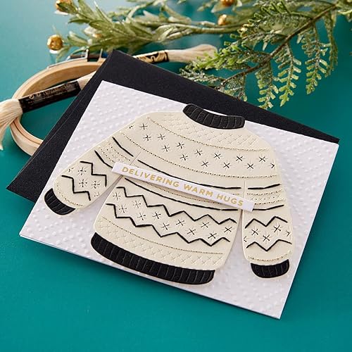 Miniatura 3 de Spellbinders Troqueles grabados para suéter navideño cosido, metal