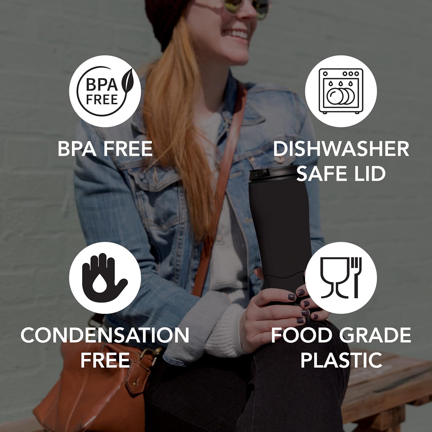 Flаѕh Sаlе Mighty Mug Plastic Travel Mug, No Spill Double Wall Tumbler, Cold/Hot, Cup-Holder Friendly, Dishwasher Safe, (Black, 12oz)