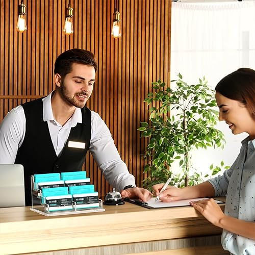 Miniatura 3 de HIIMIEI Tarjetero para escritorio, pantalla de acrílico para tarjetas de visita, múltiples tarjetas de visita para oficina, exposición, hogar,