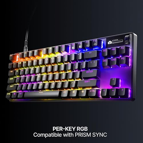 SteelSeries Apex Pro TKL Gen 3 - Gaming Keyboard - Hall Effect Switches; OmniPoint 3.0 - Adjustable Actuation - Game-Ready Presets - Rapid Trigger, Protection Mode, Rapid Tap/SOCD - American QWERTY - 11